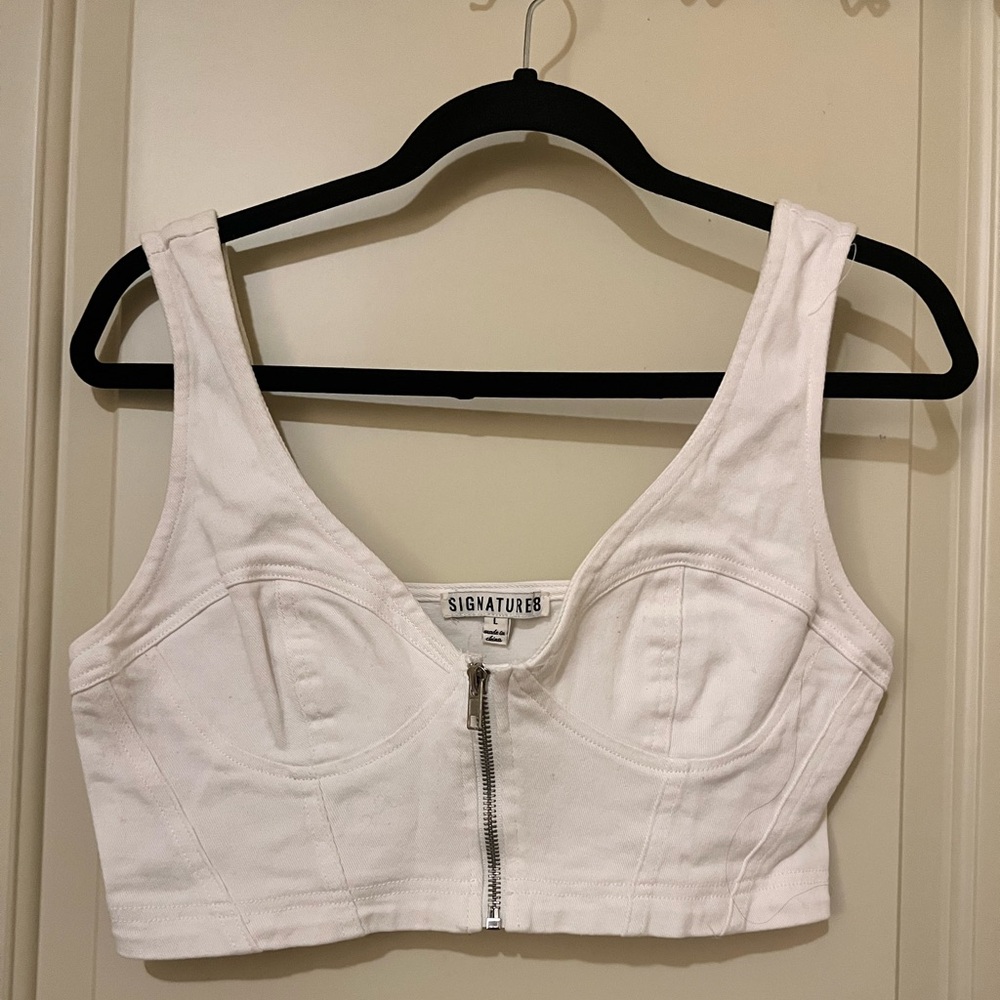 White denim top